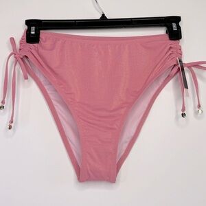 Victoria Secret Metallic High Waist Bikini Swimwear Women Size L Pink